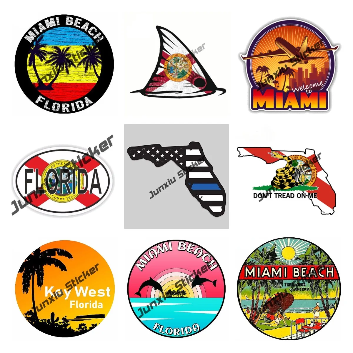 Laptop Accessories Logo - Creativo Florida Flag Sticker decalcomania in