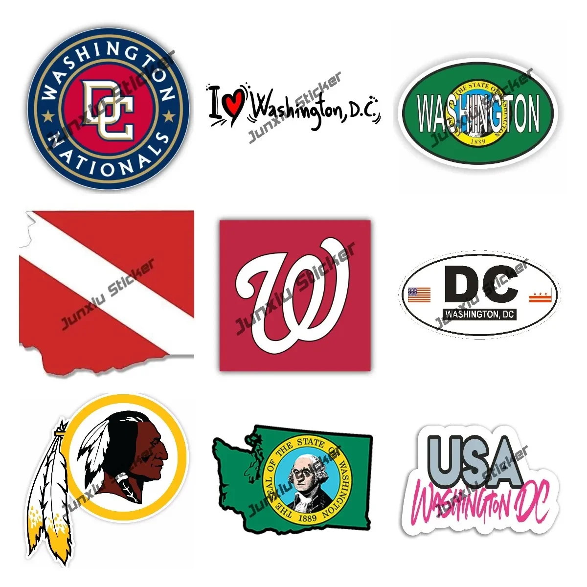 Laptop Accessories Logo - Mappa bandiera USA Washington Adesivo per