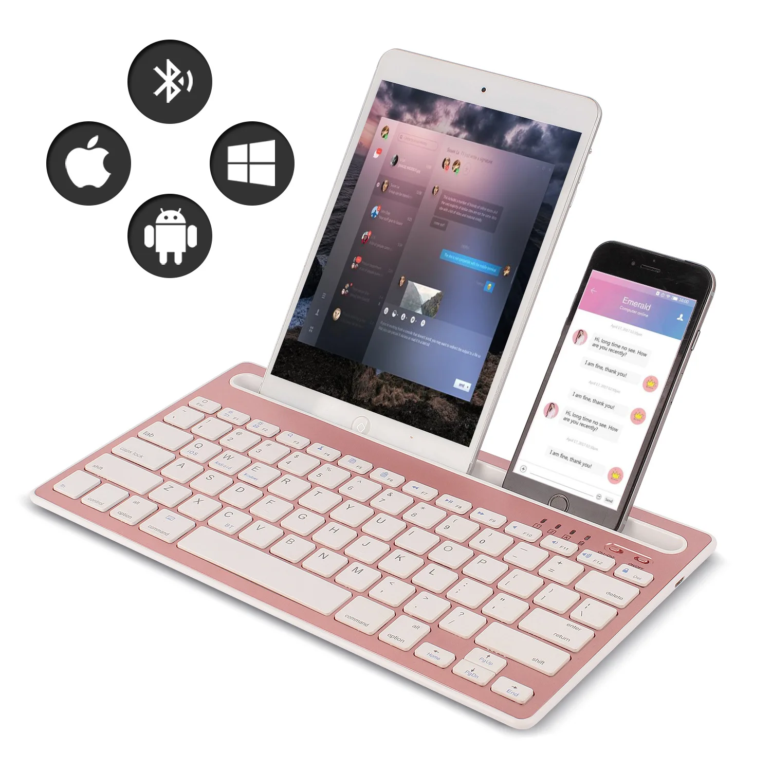 Laptop Accessories Holder - Tastiera Bluetooth Compatibile con Sistemi Android/iOS/Windows