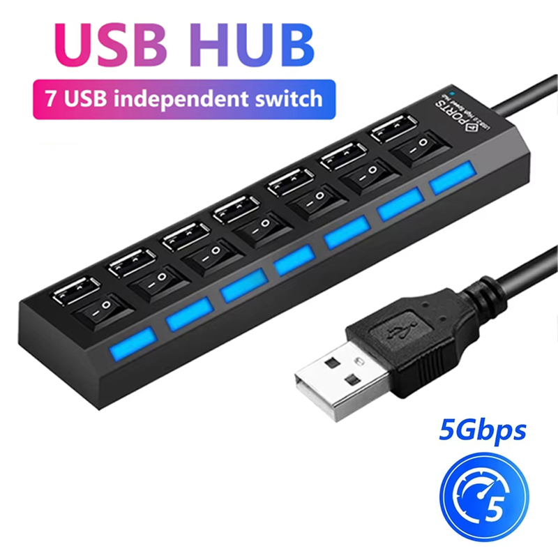 Splitter hub USB 2.0 a 7 porte - Laptop Office Accessories recensione e prezzo